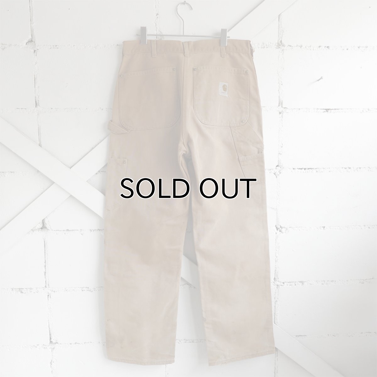 画像2: 1970's "Carhartt" Duck Canvas Double Knee Painter Pants FADE BRWON size W34INCH (2)