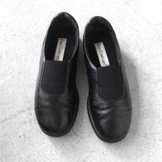 画像1: "VERO COMFORT" Leather Slip-On Flat Shoes　BLACK　size 10M(~26cm) (1)