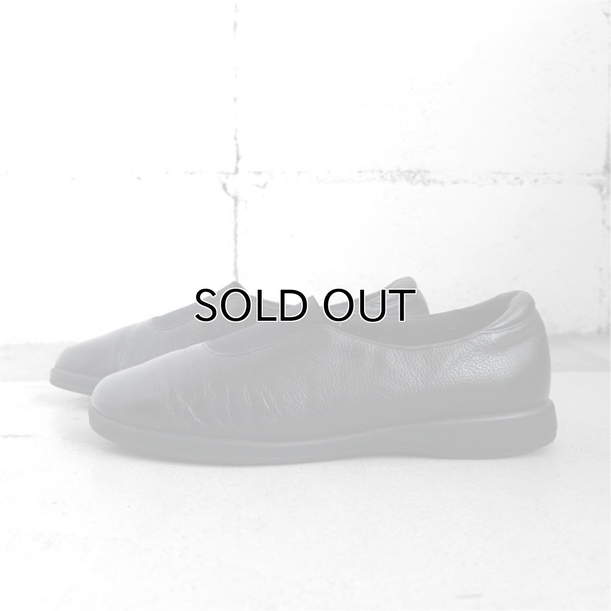 画像2: "VERO COMFORT" Leather Slip-On Flat Shoes BLACK size 10M(~26cm) (2)