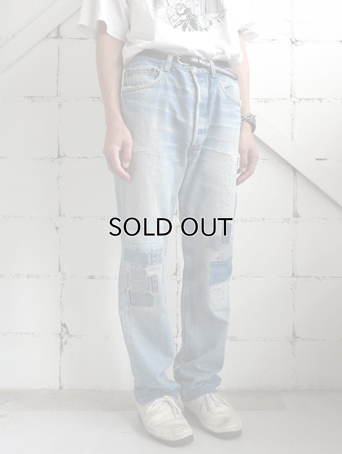 画像9: 1990' Levi's 501 Blue Denim 5-Pocket Pants -Patch Work Repair-　waist 34 inch (9)