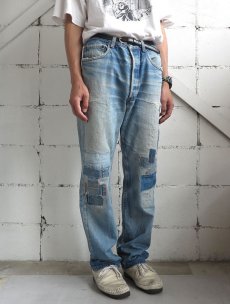 画像9: 1990' Levi's 501 Blue Denim 5-Pocket Pants -Patch Work Repair-　waist 34 inch (9)