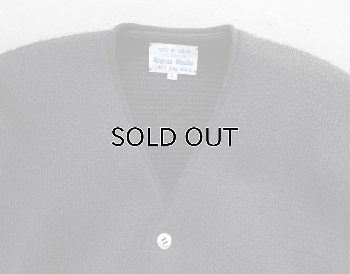 画像2: Riprap "HW JACQUARD CARDIGAN" -BABY ALPACA-　color BLACK　size M, L, XL (2)