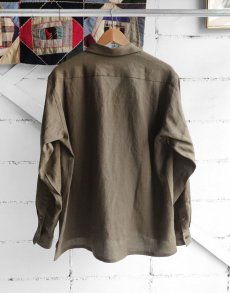 画像2: Riprap "OPEN COLLAR SHIRT" -LINEN/PAPER POPLIN-　color OLIVE (2)