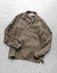 画像3: Riprap "OPEN COLLAR SHIRT" -LINEN/PAPER POPLIN-　color OLIVE (3)