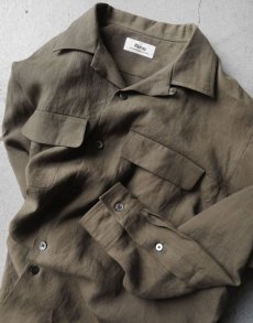 画像5: Riprap "OPEN COLLAR SHIRT" -LINEN/PAPER POPLIN-　color OLIVE (5)