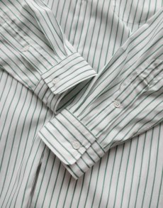 画像4: Riprap "REGULAR COLLAR SHIRT" -POPLIN STRIPE-　color WHITE/KELLY GREEN (4)