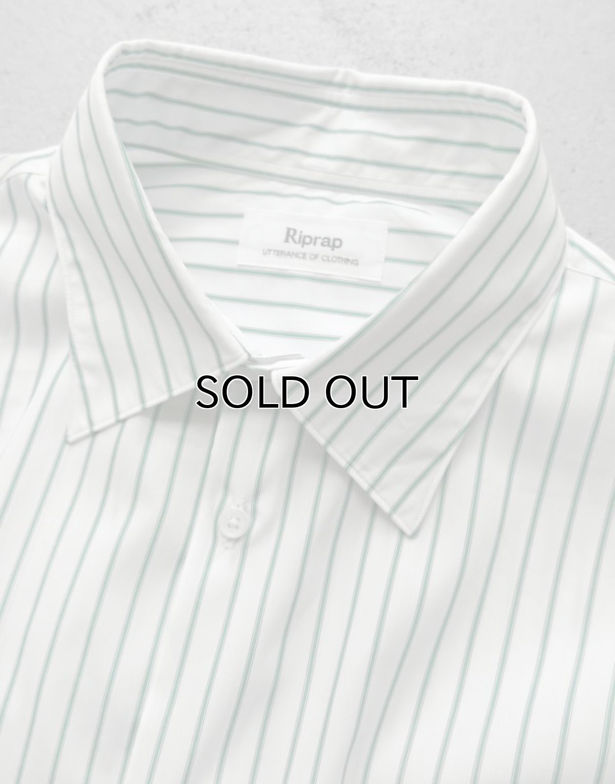 画像3: Riprap "REGULAR COLLAR SHIRT" -POPLIN STRIPE-　color WHITE/KELLY GREEN (3)