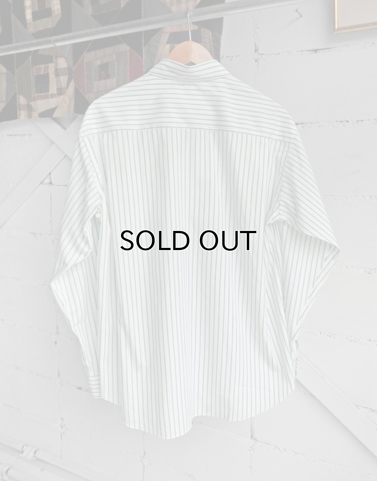 画像2: Riprap "REGULAR COLLAR SHIRT" -POPLIN STRIPE-　color WHITE/KELLY GREEN (2)
