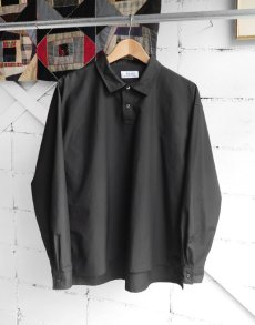 画像1: Riprap "POLO SHAPED SHIRT" -HIGH COUNT POPLIN-　color BLACK (1)