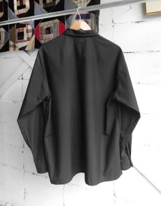 画像2: Riprap "POLO SHAPED SHIRT" -HIGH COUNT POPLIN-　color BLACK (2)