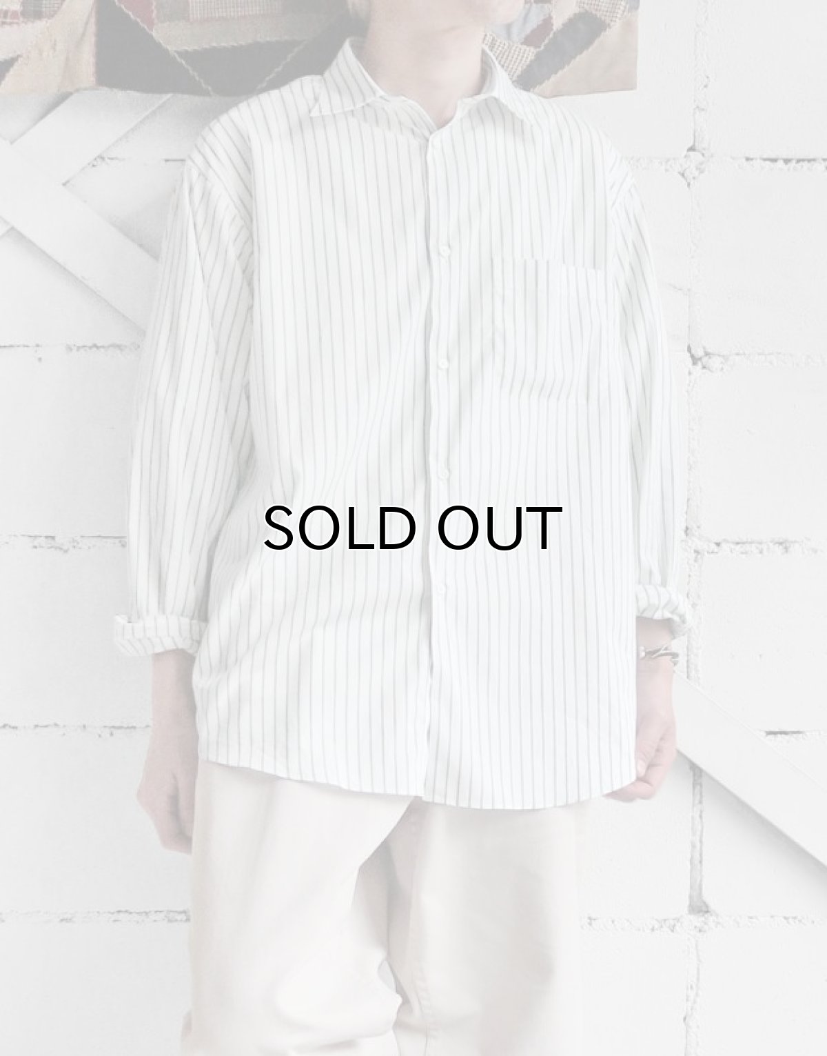 画像6: Riprap "REGULAR COLLAR SHIRT" -POPLIN STRIPE-　color WHITE/KELLY GREEN (6)