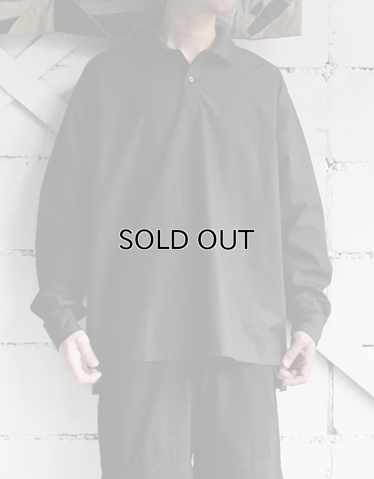画像6: Riprap "POLO SHAPED SHIRT" -HIGH COUNT POPLIN-　color BLACK (6)