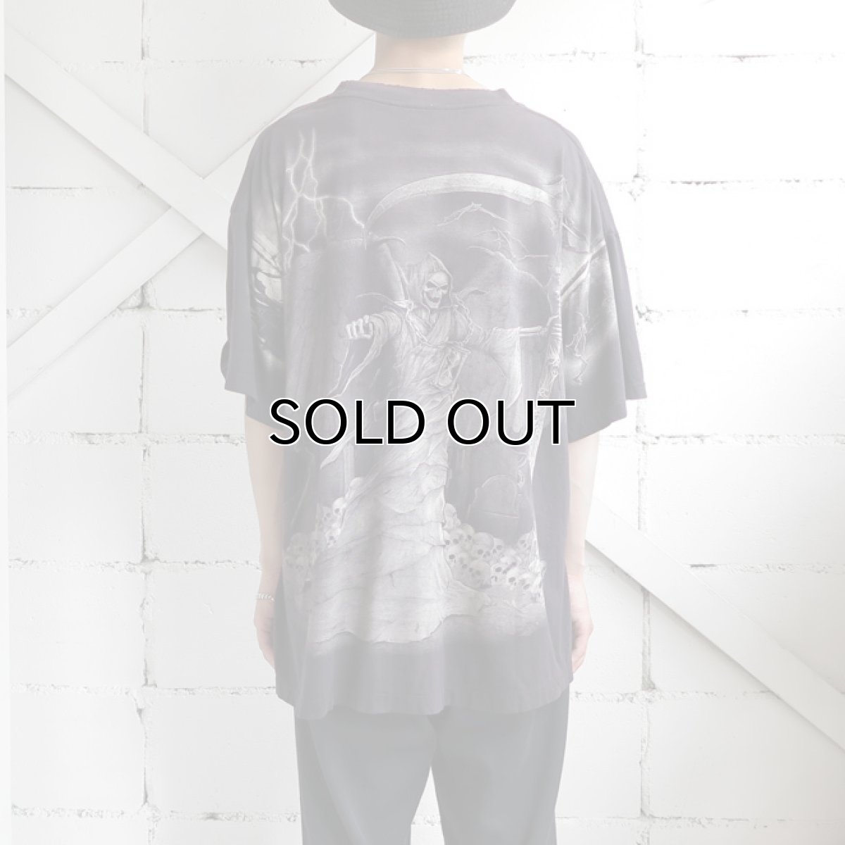 画像4: ~1990's "Grim Reaper" All Over Print T-Shirt　 BLACK　size XXL (4)
