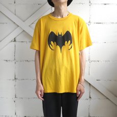 画像2: 1980's "BAT LOGO" Foam Print T-Shirt　YELLOW　size L (2)