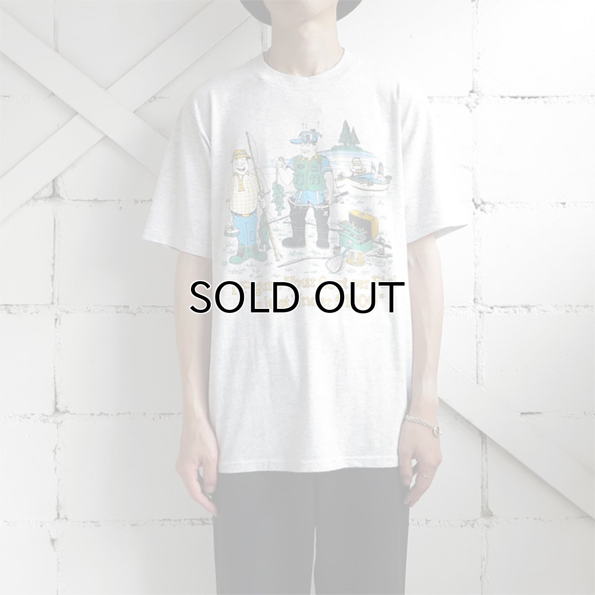 画像2: 1980's "I Figure Your~" Humor Print T-Shirt　ASH GREY　size L (2)