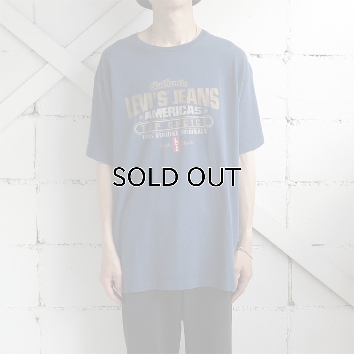 画像2: 1990's "LEVI'S" Authentic Print T-Shirt　NAVY　size L-XL (2)