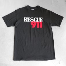 画像1: 1990's "RESCUE 911" Print T-Shirt　BLACK　size M (1)