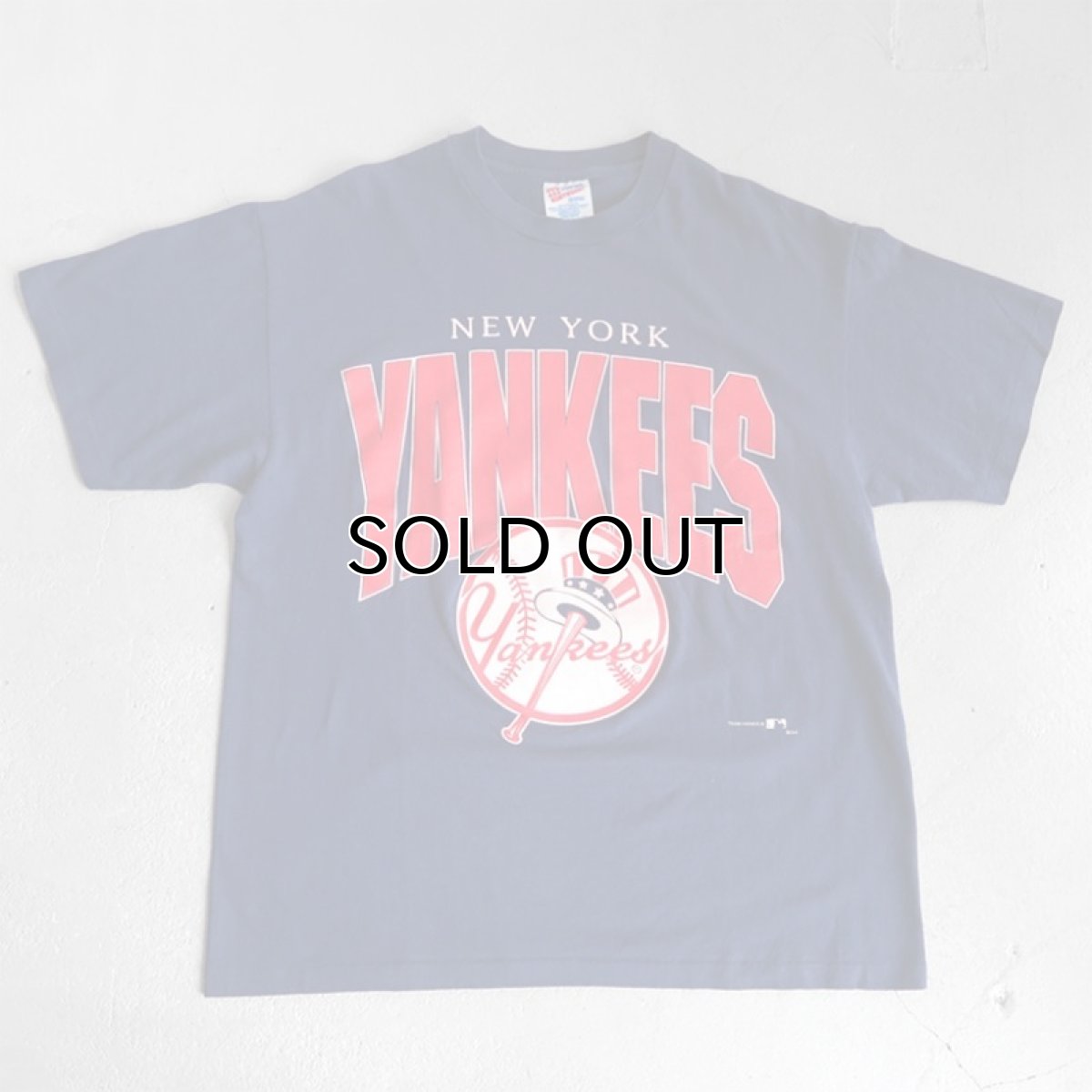 画像1: 1990's "NEW YORK YANKEES" Print T-Shirt　NAVY　size M-L (1)