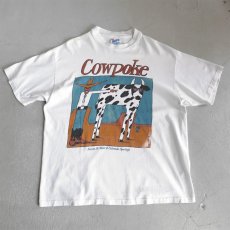 画像1: 1990's "Cowpoke" Print T-Shirt　WHITE　size M-L (1)