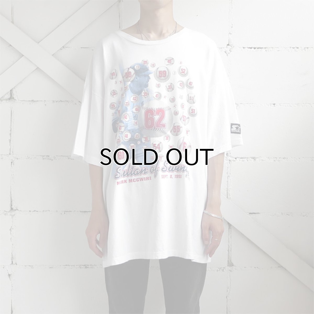 画像2: 1990's STARTER "MARK MCGWIRE" Print T-Shirt　WHITE　size XXL-XXXL (2)
