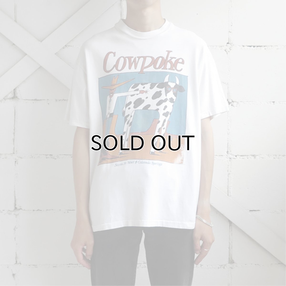 画像2: 1990's "Cowpoke" Print T-Shirt WHITE size M-L (2)