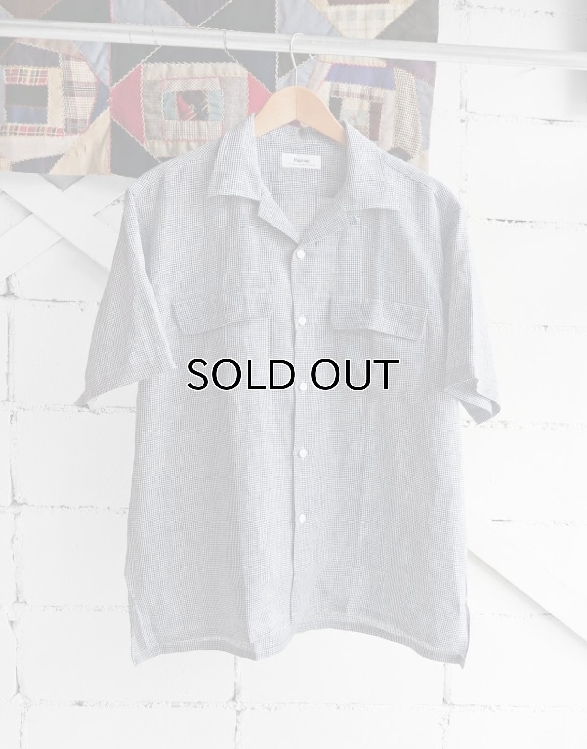 画像1: Riprap "OPEN COLLAR S/S SHIRT" -LINEN GINGHAM CHECK-　color WHITE/BLUE (1)