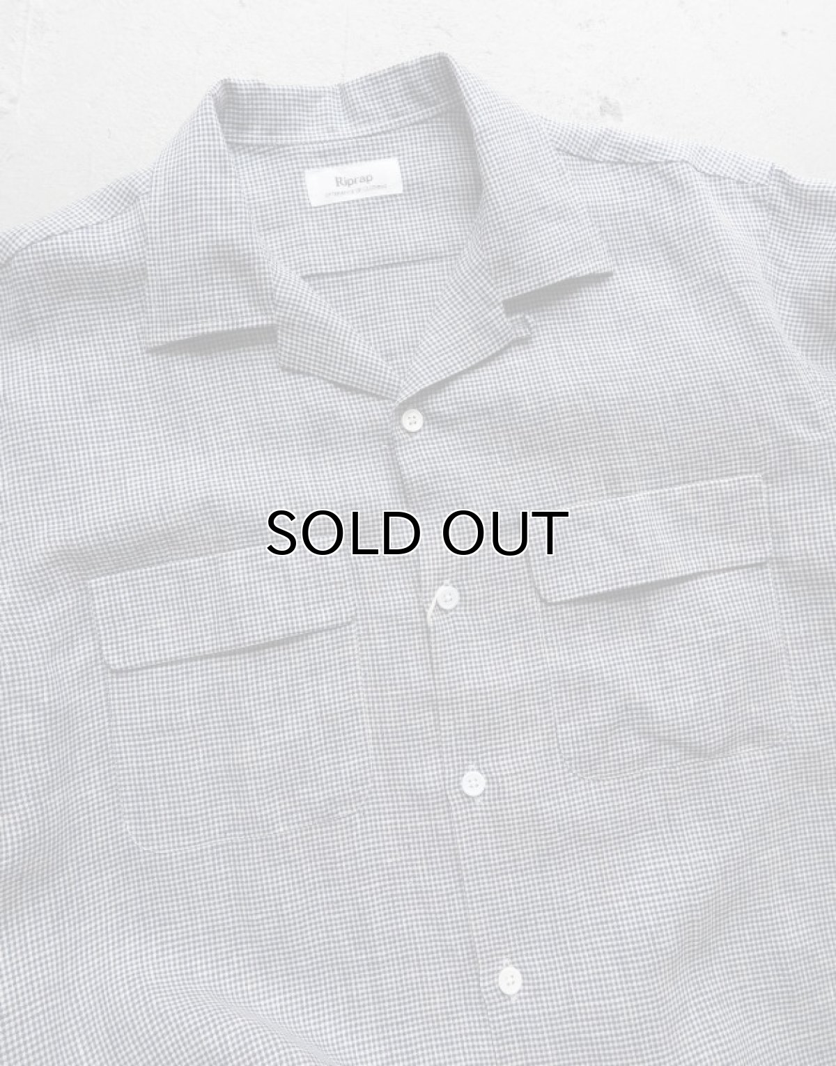 画像4: Riprap "OPEN COLLAR S/S SHIRT" -LINEN GINGHAM CHECK-　color WHITE/BLUE (4)