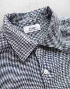 画像5: Riprap "OPEN COLLAR S/S SHIRT" -LINEN GINGHAM CHECK-　color WHITE/BLUE (5)