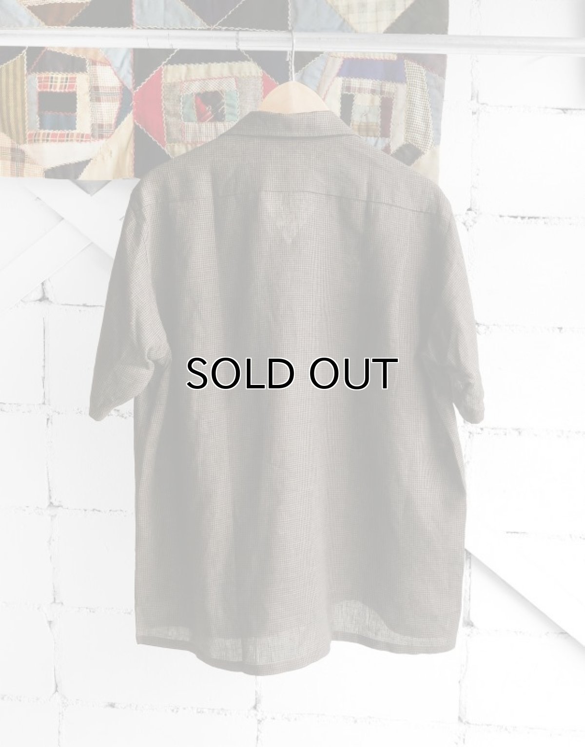 画像2: Riprap "OPEN COLLAR S/S SHIRT" -LINEN GINGHAM CHECK-　color GREY/BLACK (2)