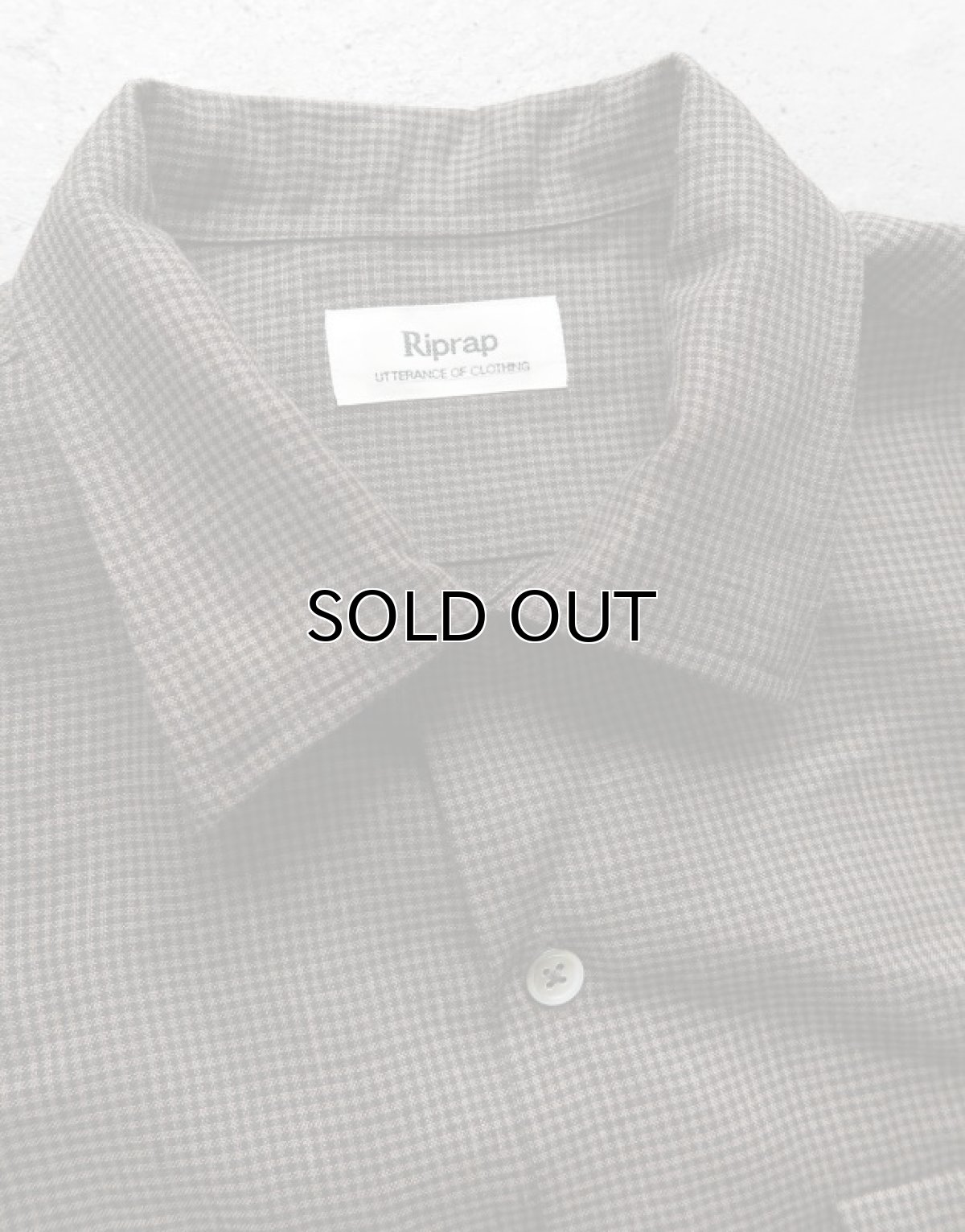 画像4: Riprap "OPEN COLLAR S/S SHIRT" -LINEN GINGHAM CHECK-　color GREY/BLACK (4)