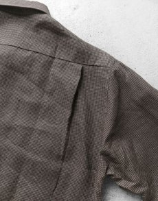 画像5: Riprap "OPEN COLLAR S/S SHIRT" -LINEN GINGHAM CHECK-　color GREY/BLACK (5)