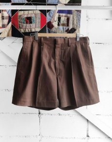 画像1: Riprap "WIDE SHORT SLACKS" -HIGH-TWISTED TWILL-　color BROWN (1)