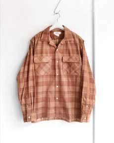 画像1: Riprap "OPEN COLLAR SHIRT" -21W PLAID CORDS-　color BRICK (1)