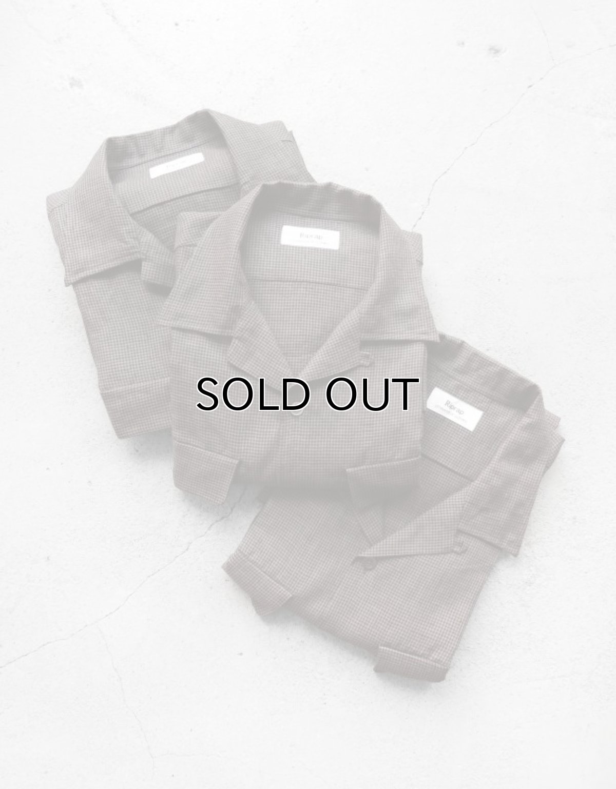 画像7: Riprap "OPEN COLLAR S/S SHIRT" -LINEN GINGHAM CHECK-　color GREY/BLACK (7)