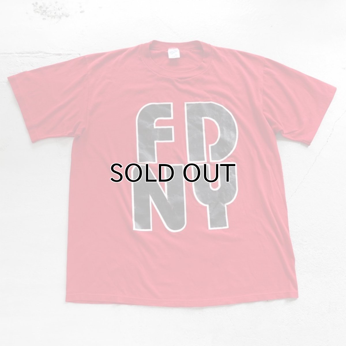 画像1: 1990's "FDNY" Print T-Shirt　RED　size L (1)