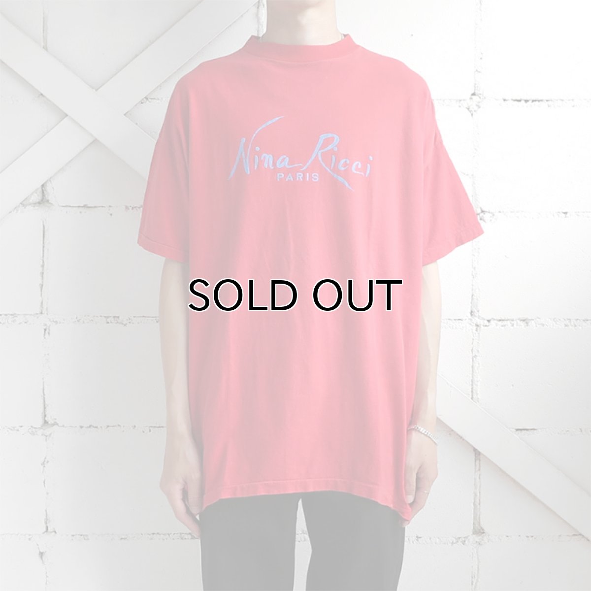 画像5: ~1990's "Nina Ricci" Flock Print T-Shirt　RED　size XL (5)