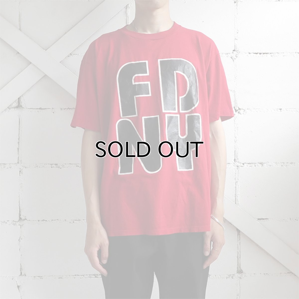 画像5: 1990's "FDNY" Print T-Shirt RED size L (5)