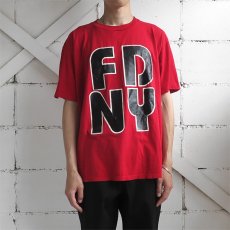 画像5: 1990's "FDNY" Print T-Shirt　RED　size L (5)