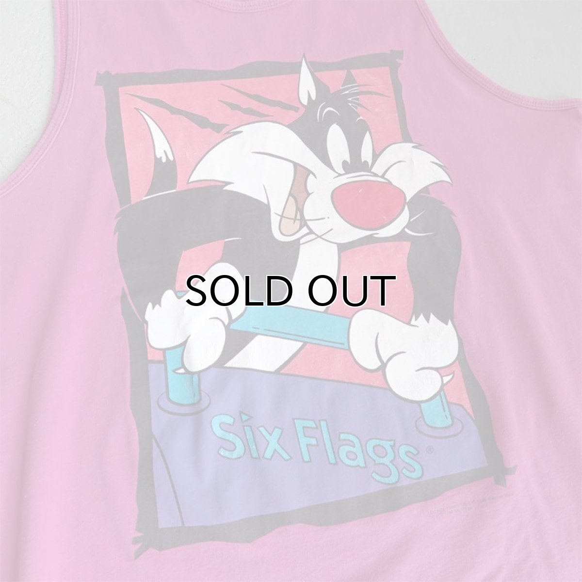 画像5: 1990's SIX FLAGS "LOONEY TUNES" Print Tank Top PINK size M-L (5)