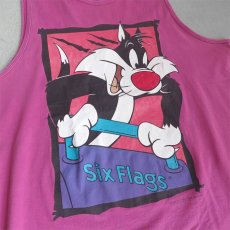 画像5: 1990's SIX FLAGS "LOONEY TUNES" Print Tank Top　PINK　size M-L (5)