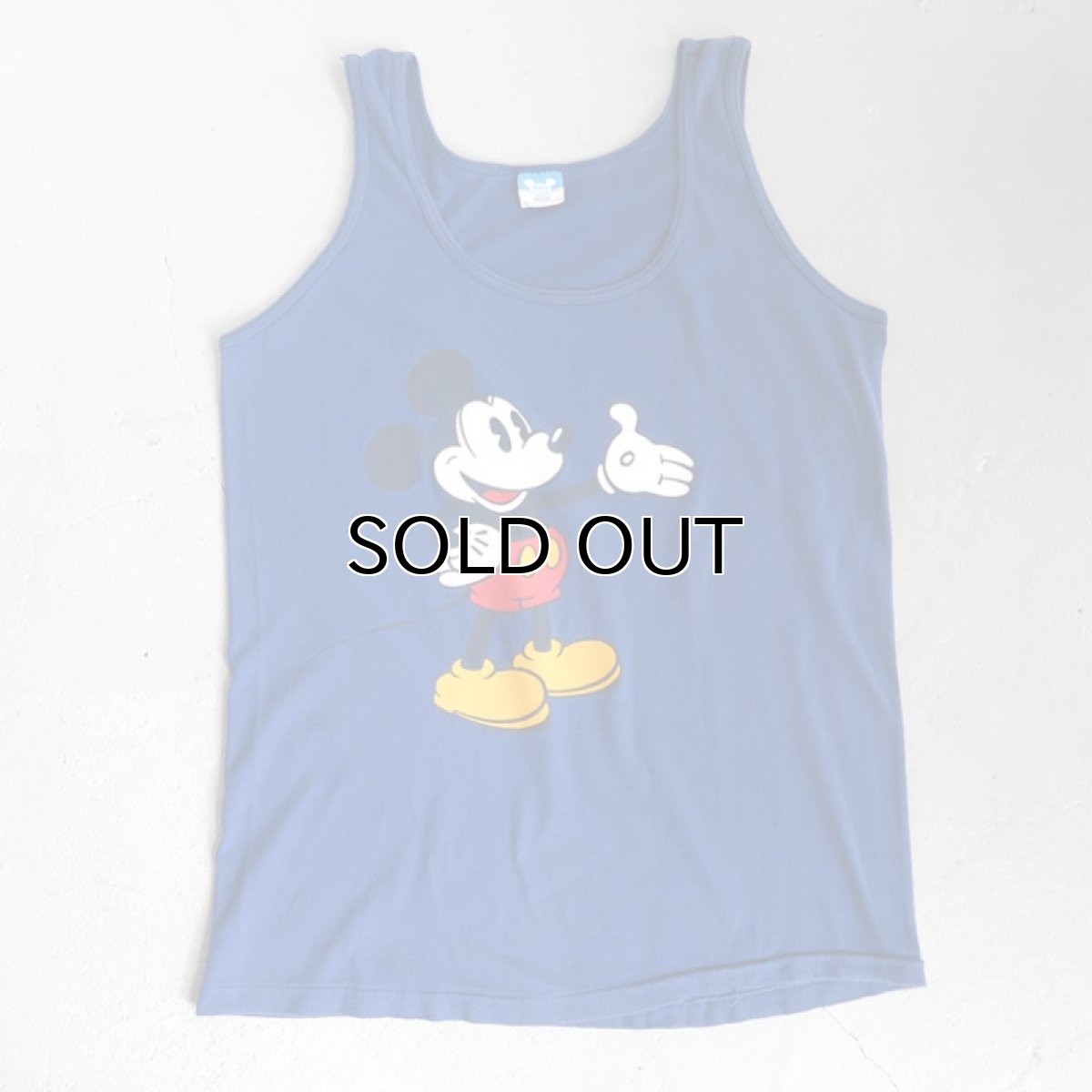 画像1: 1980's DISNEY "MICKEY" Print Tank Top　BLUE　size M (1)