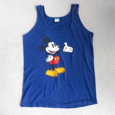 画像1: 1980's DISNEY "MICKEY" Print Tank Top　BLUE　size M (1)