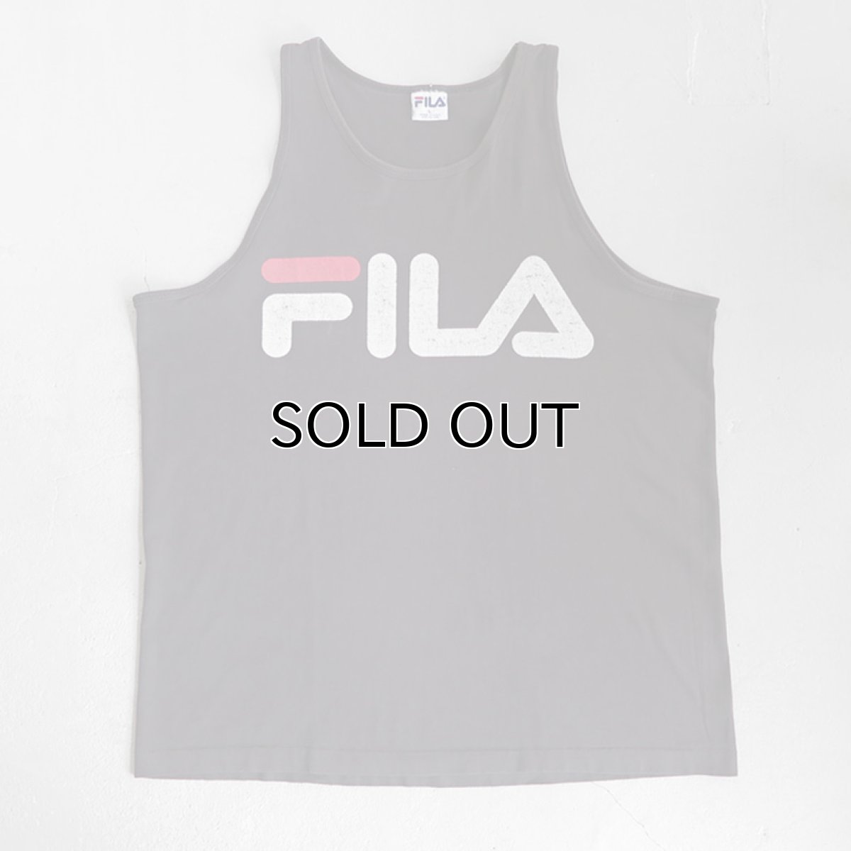 画像1: 1990's "FILA" Logo Print Tank Top　BLACK　size L (1)