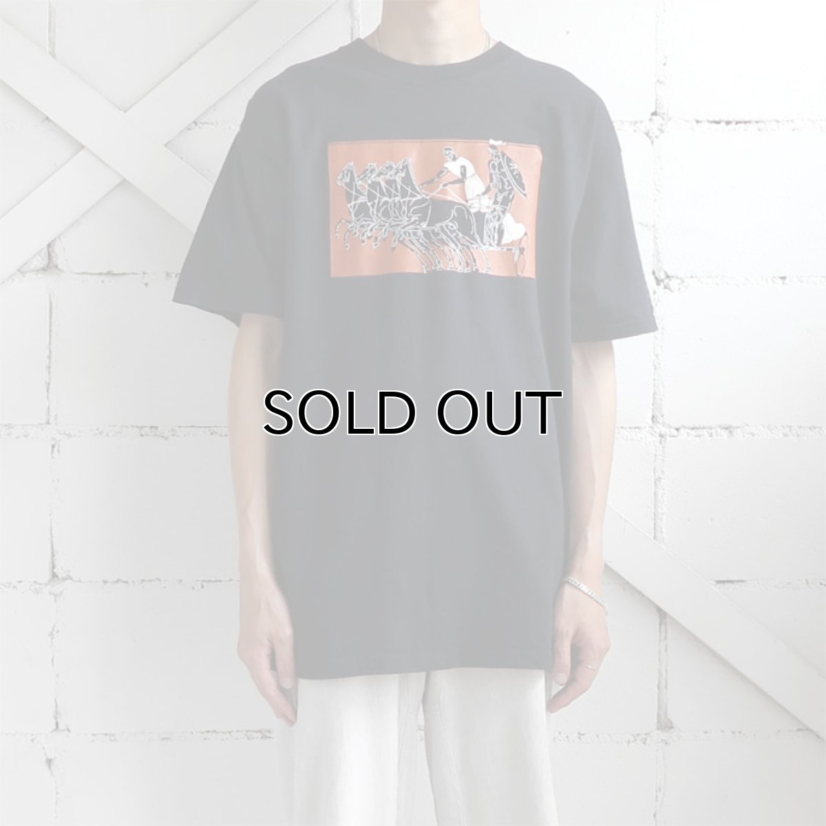画像4: 2000's "The Getty Villa" Print T-Shirt　BLACK　size L-XL (4)