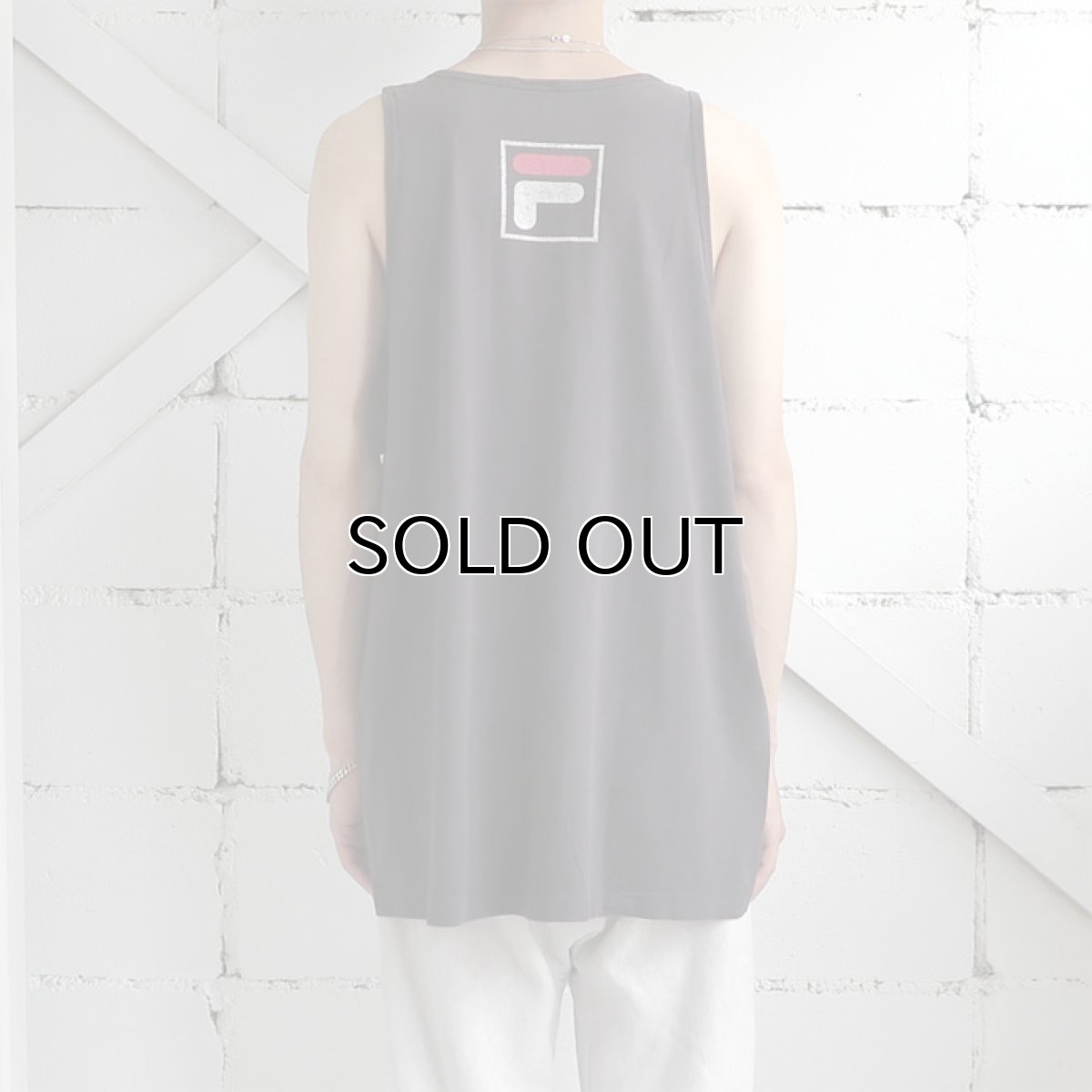 画像3: 1990's "FILA" Logo Print Tank Top BLACK size L (3)