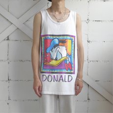 画像2: 1990's MICKEY, INC "DONALD" Print Tank Top　WHITE　size L (2)