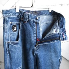 画像6: 1990's "FUBU JEANS" Baggy Fit Denim Cargo Shorts　BLUE DENIM　size W34INCH (6)