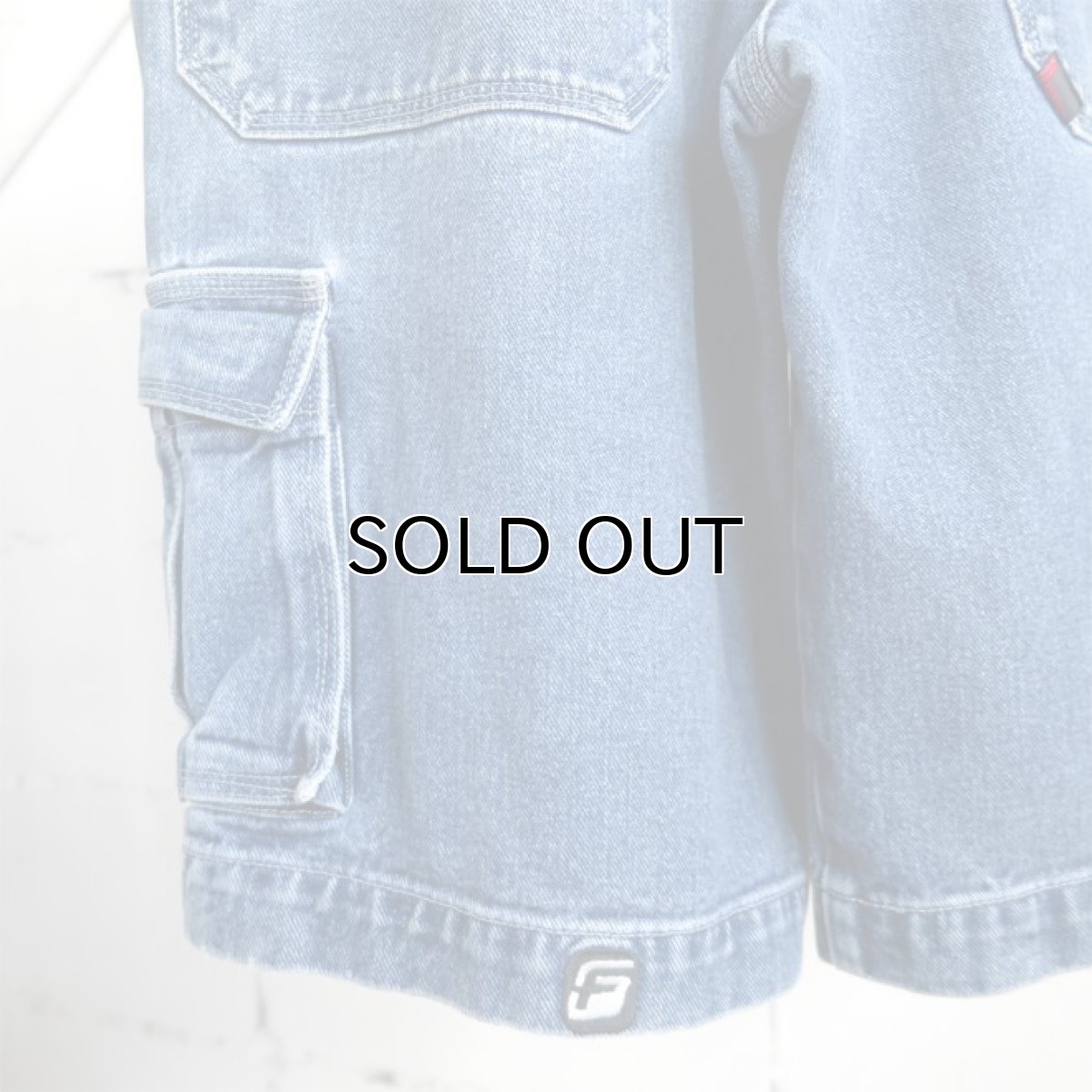 画像8: 1990's "FUBU JEANS" Baggy Fit Denim Cargo Shorts BLUE DENIM size W34INCH (8)