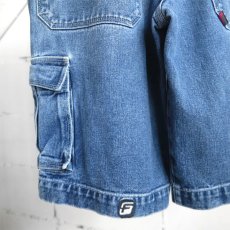 画像8: 1990's "FUBU JEANS" Baggy Fit Denim Cargo Shorts　BLUE DENIM　size W34INCH (8)