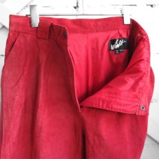 画像5: 1980-90's "WINLIT" Pig Suede Leather Tuck Shorts　RED　size W31INCH (5)